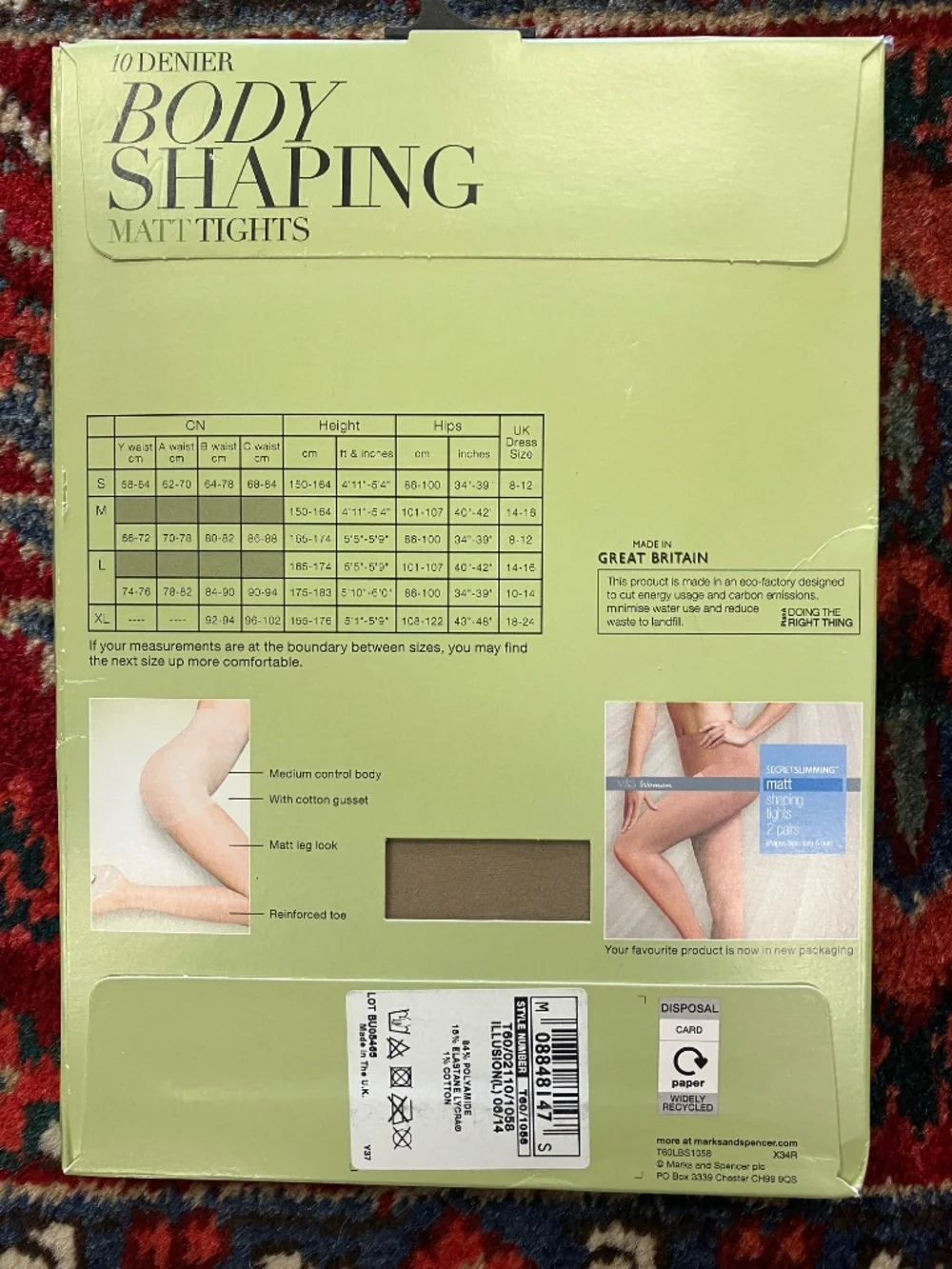 NEW Illusion (Nude) Body Shaping Matt Tights from Marks & Spencers - Size Large